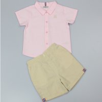 C32010:  Baby Boys Solid Shirt & Chino Short Outfit (1-2 Years)
